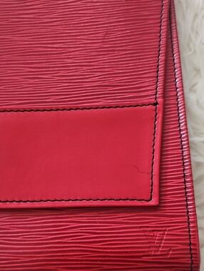 LV Red Epi  Leather Clutch with With Gold Strap